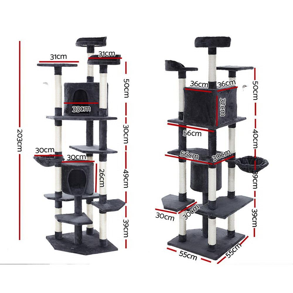 Cat Tree 203cm Tower Scratching Post