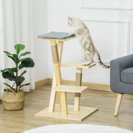 31" Cat Tree Activity Center Pinewood