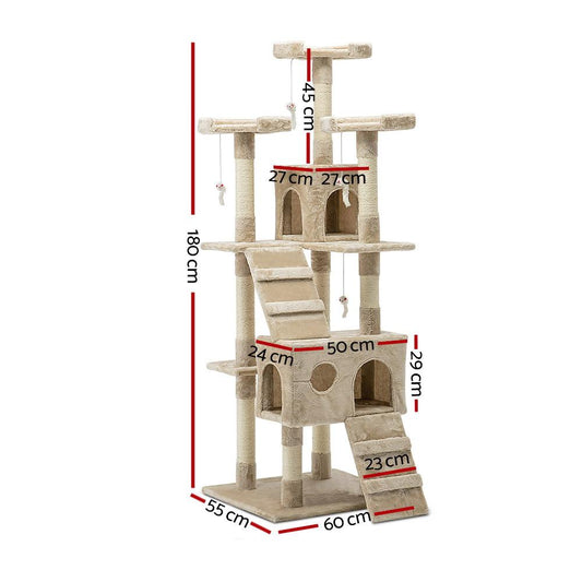 Cat Tree 180cm Tower Scratching Post